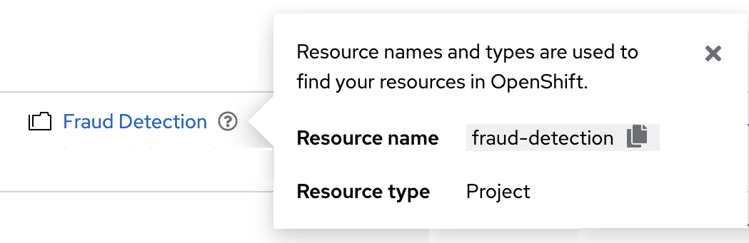 Project list resource name