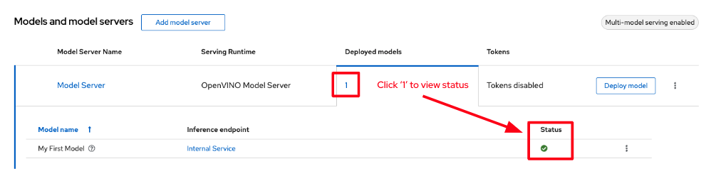 model deployed success