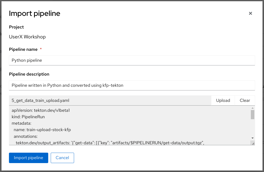 dsp pipline import upload