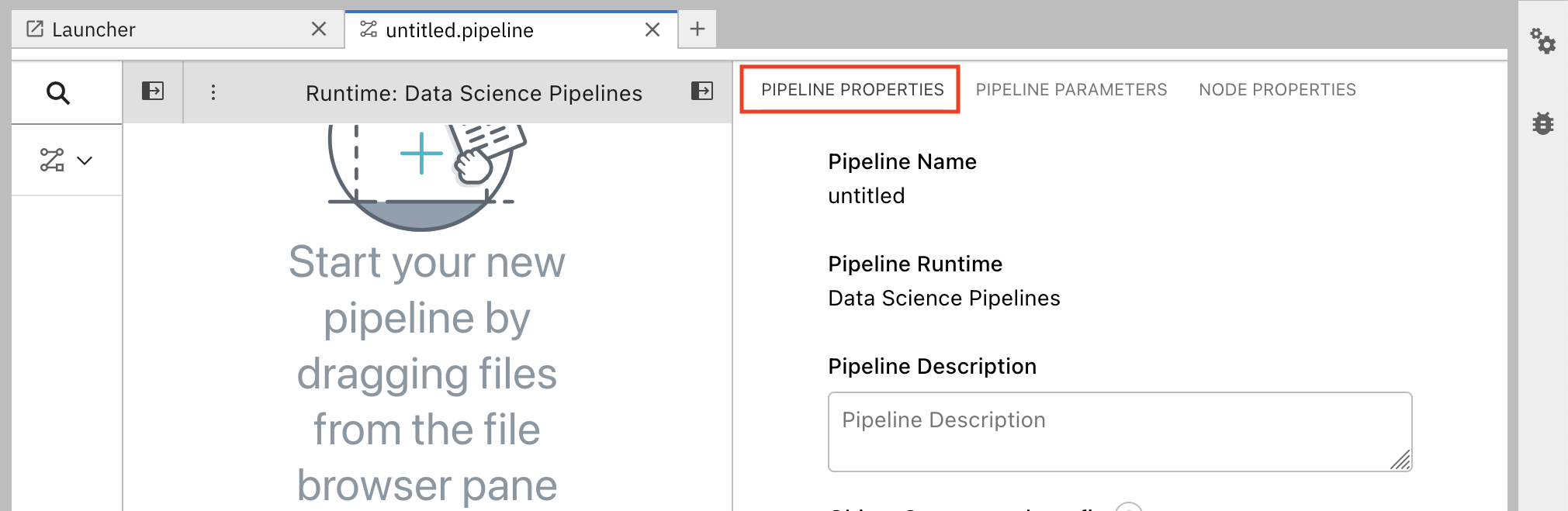 Pipeline Properties Tab